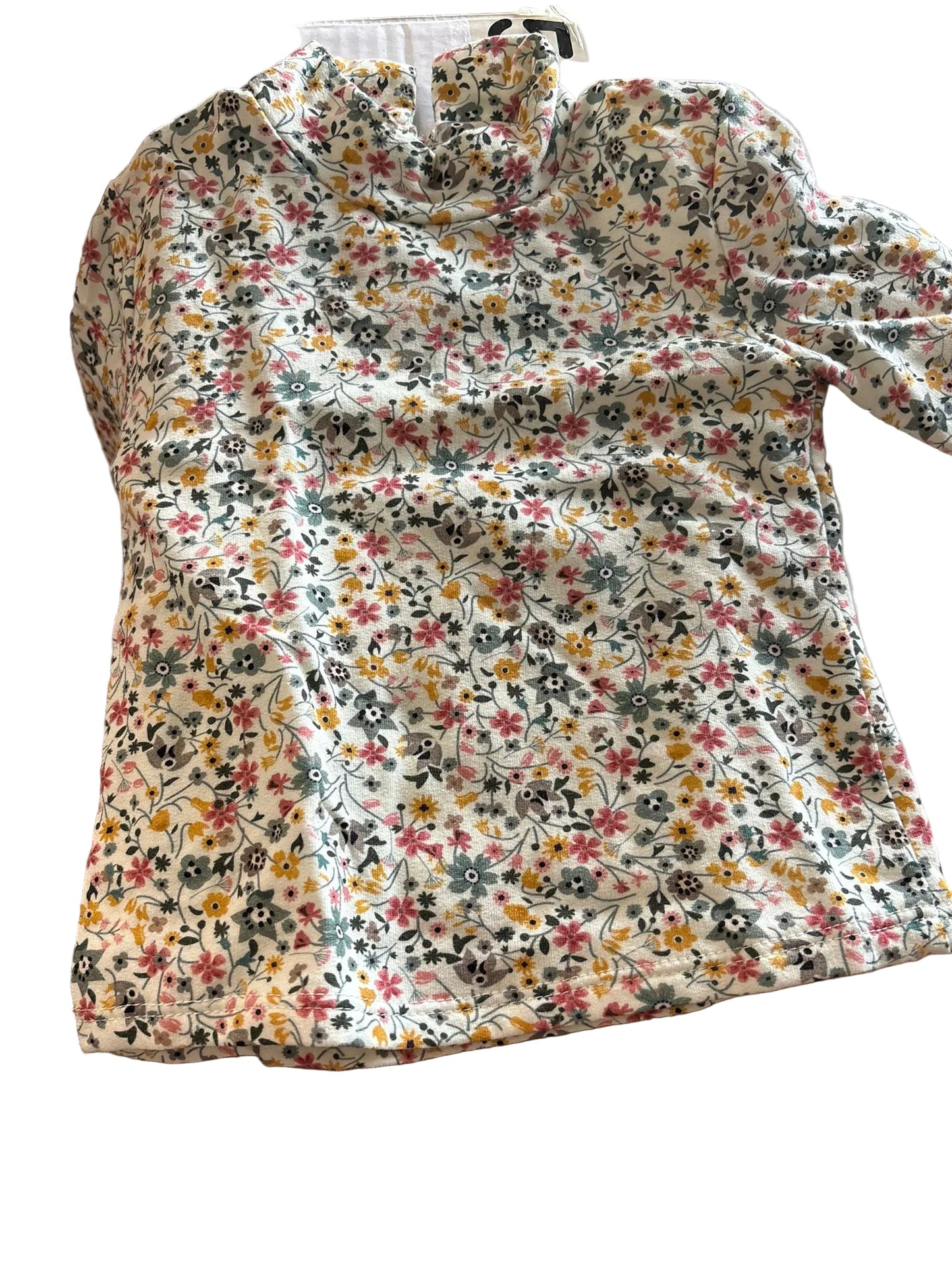 Camiseta Niña Flores Cuello Alto
