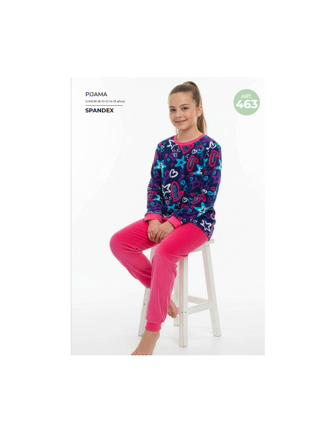 Pijama de niña Spandex 625100463 azul marino y fucsia