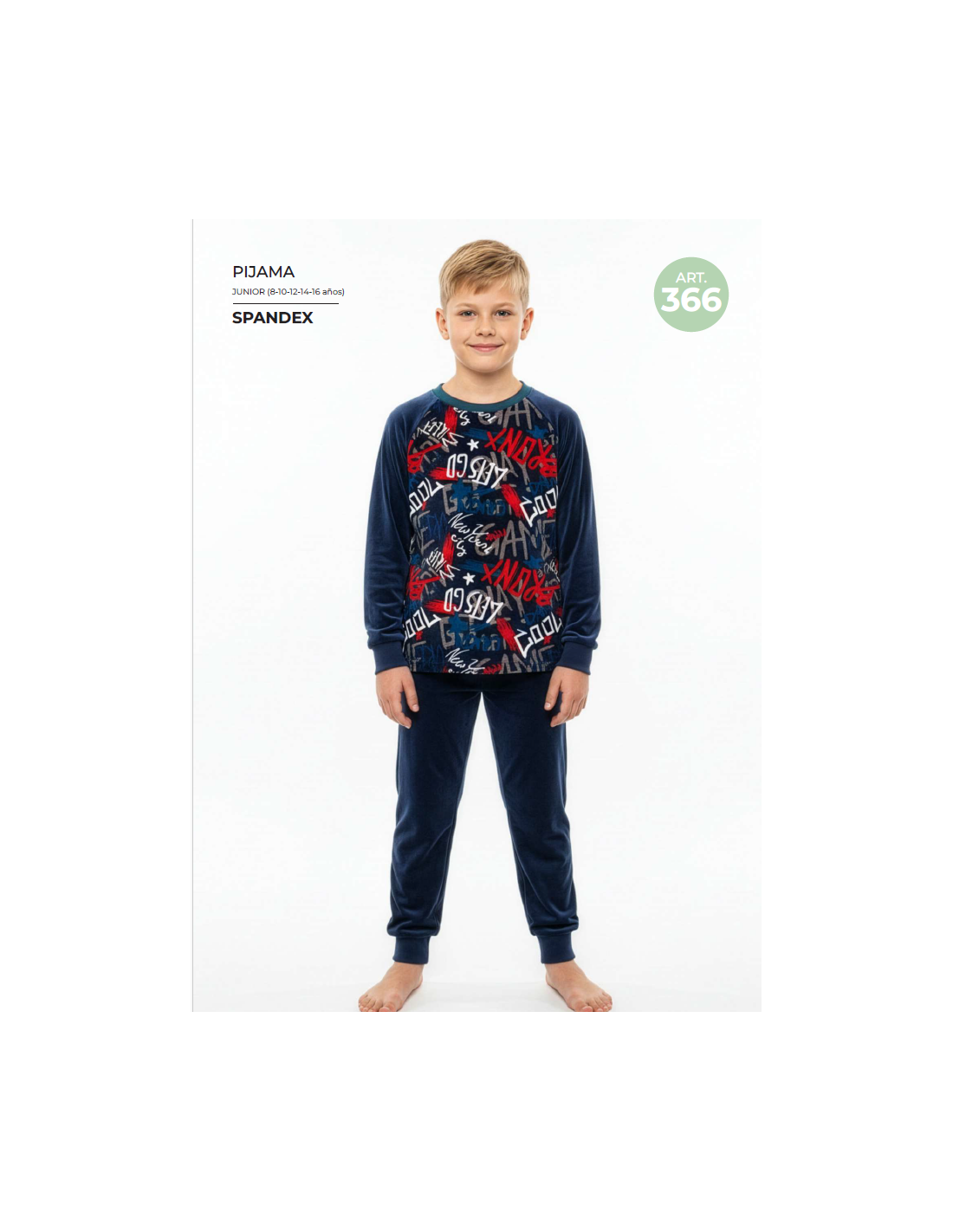 Pijama de niño Spandex 625100366 de dos piezas