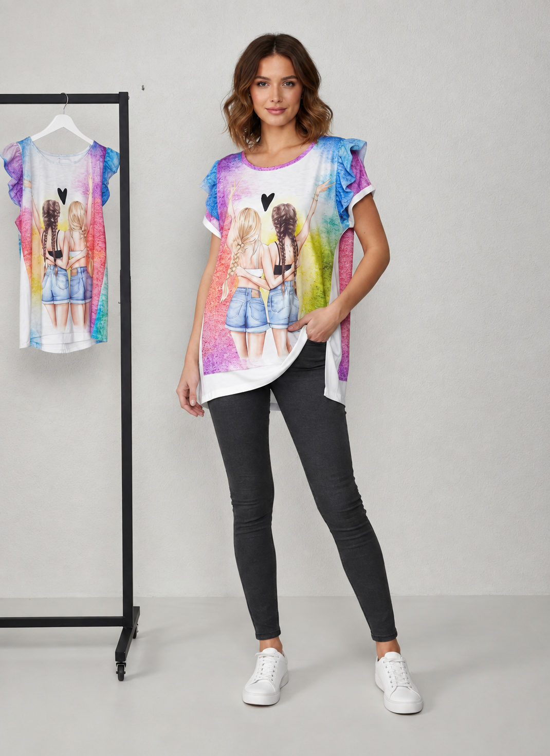 Camiseta Best Friends Rainbow