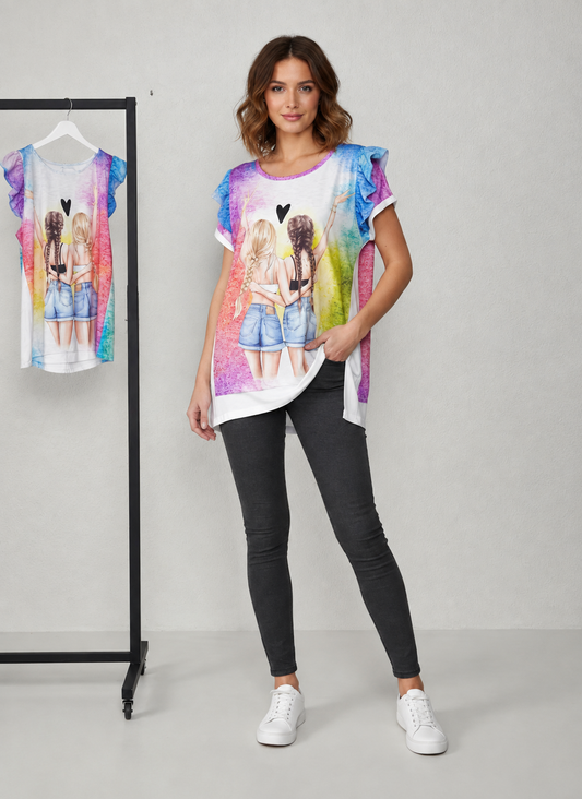 Camiseta Best Friends Rainbow
