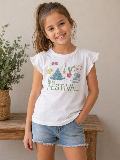 Camiseta Niña Life is a Festival - modelo