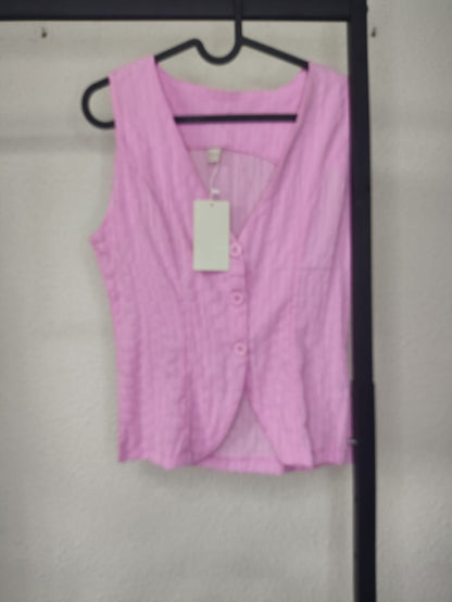 Chaleco Elegante Rosa - vista en percha