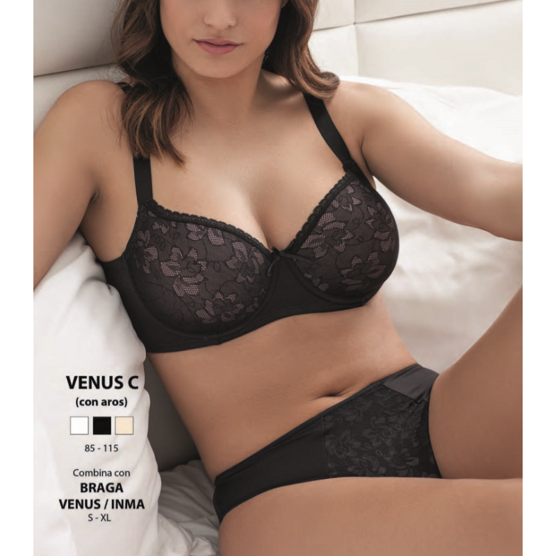 Sujetador de mujer Venus copa C con aros y encaje