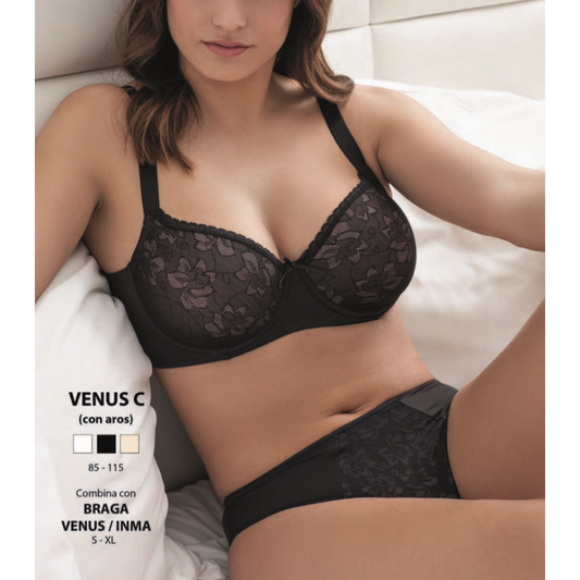 Sujetador de mujer Venus copa C con aros y encaje